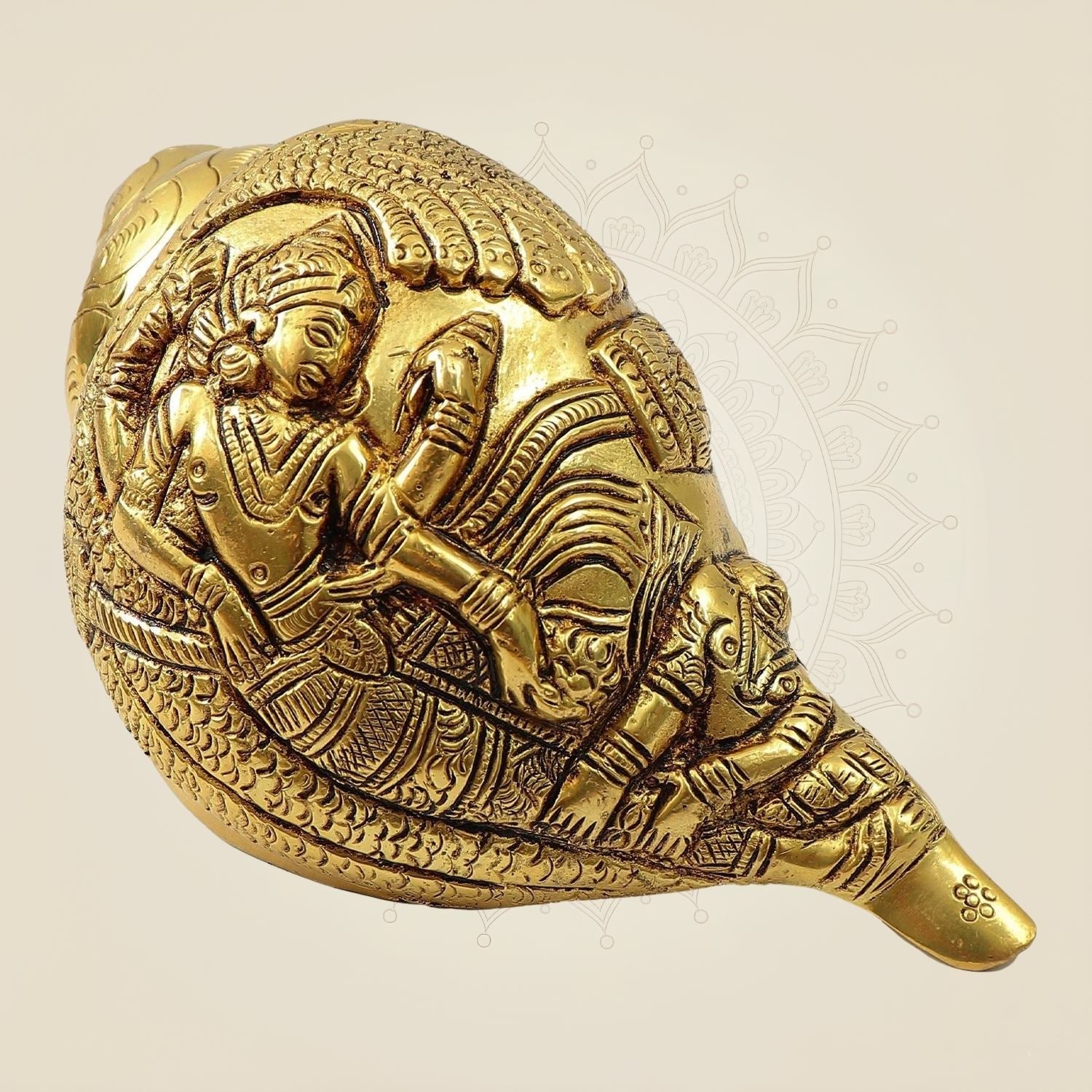 Vishvarupa Blowing Brass Shankh 2.5" – Spiritual Décor for Positivity
