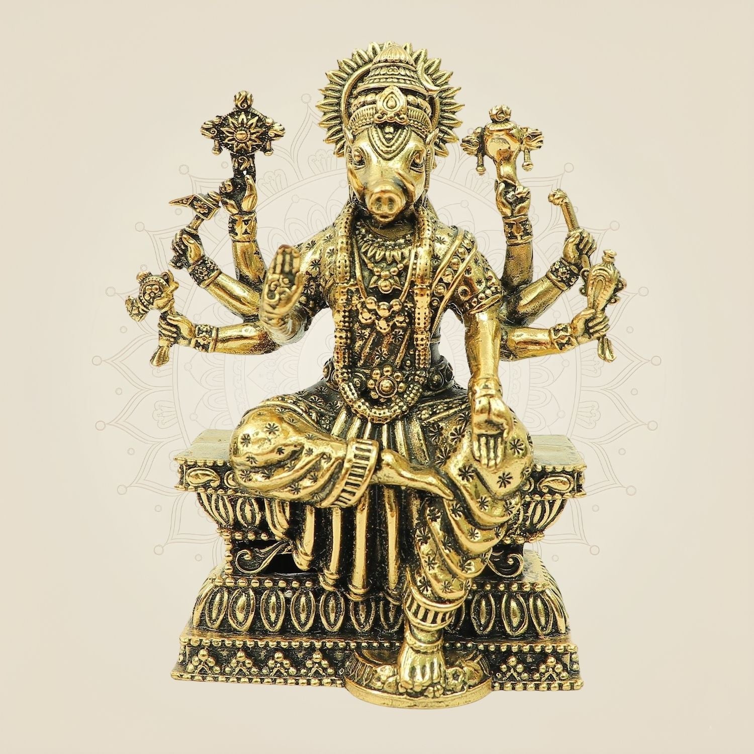Brass Varahi Idol – Vishnu Avatar Murti for Home Temple Décor