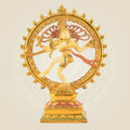 Nataraja Pure Brass Statue – 13" Mud Finish Multicolor Handcrafted Decor