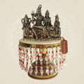 9.5" Shiv Parivar Brass Statue with Chowki for Divine Unity - Luxeartisanship