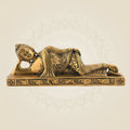 Reclining Buddha Brass Statue | Nirvana Pose | Spiritual Art Décor 3.25"