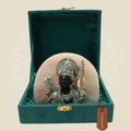 999 Silver Plated Shri Ram Face Idol on Stone Base for Home Temple & Spiritual Decor - Luxeartisanship