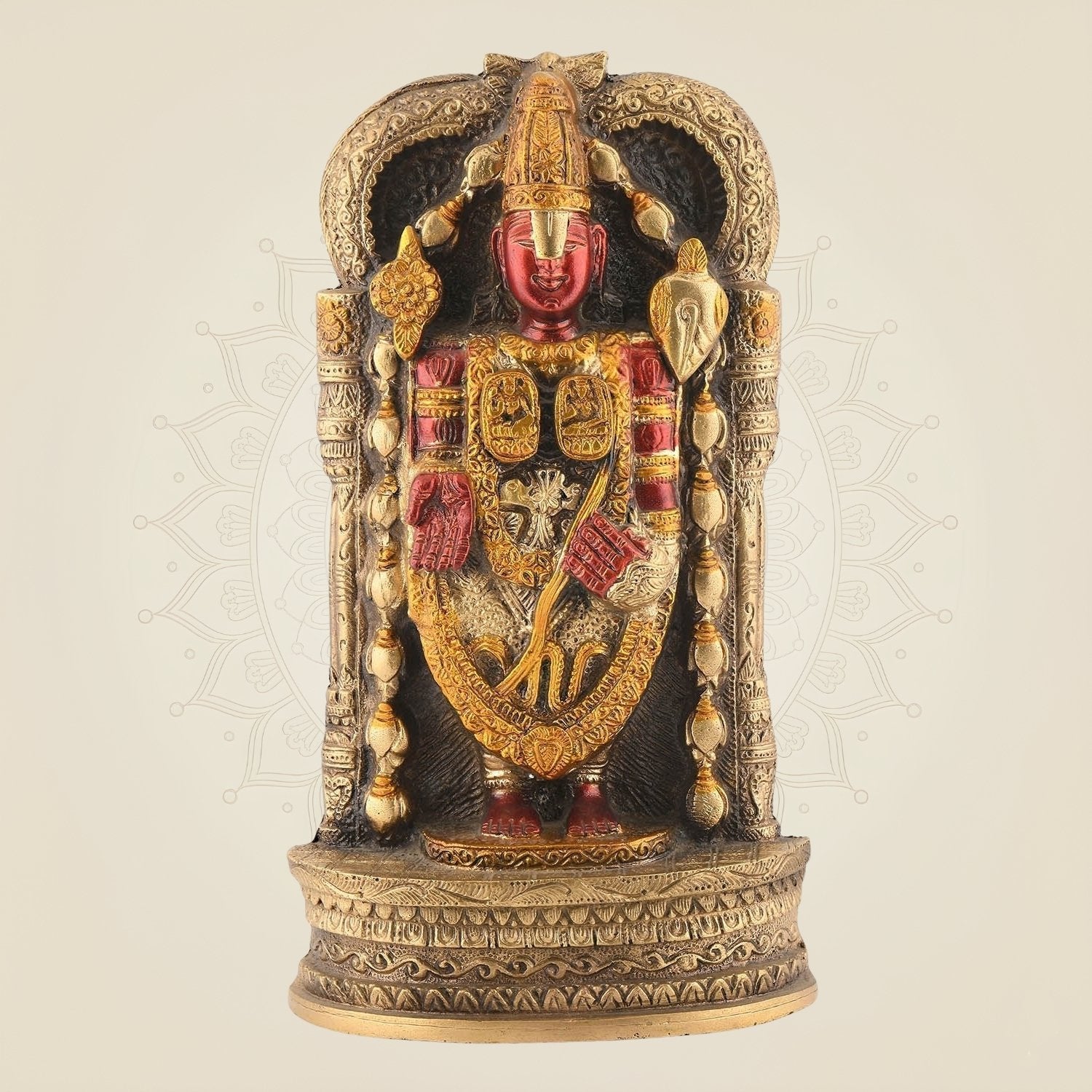 Lord Balaji Statue – 11.75" Multicolor Venkateswara Idol from Tirupati