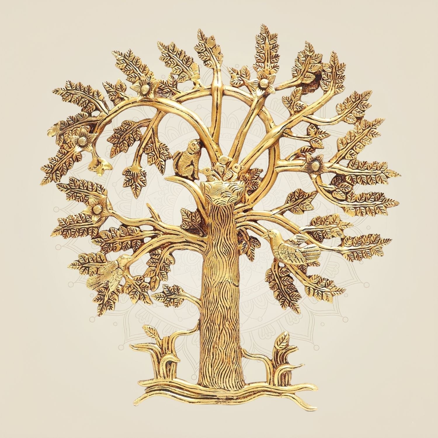 Brass Kalpavriksha Tree of Life 14 "– Unique Wall & Living Room Decor
