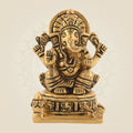 Brass Sitting Ganesha Idol 4"– HandCrafted Divine Statue for Pooja, Wealth & Festive Use