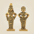 Brass Vitthal & Rukmini Idols – 4" Handcrafted Statue Pair for Puja & Decor