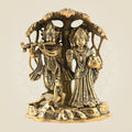 Brass Radha Krishna Idol Under Tree 5.25" - Symbol of Divine Love & Union