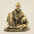 4" Small Sitting Sai Baba Brass Statue – Handcrafted Idol for Home Temple
