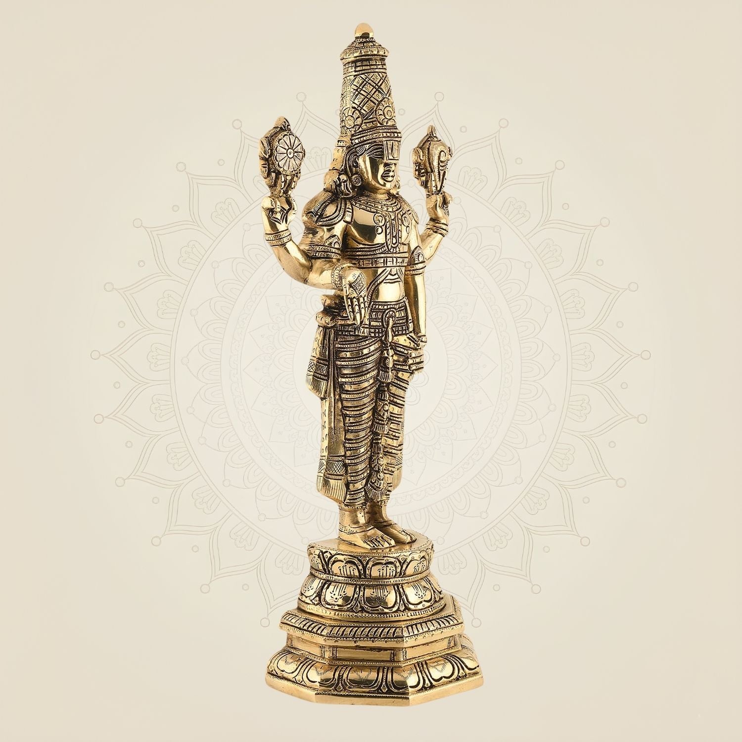 Tirupati Balaji Venkateshwara Idol 19" – Brass Vishnu Murti