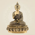 Meditating Buddha Idol 9.5" – Handcrafted Brass Statue for Peace & Decor