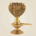 Shivling with Sheshnag Idol 8" – Superfine Brass Statue for Rituals & Temple Decor