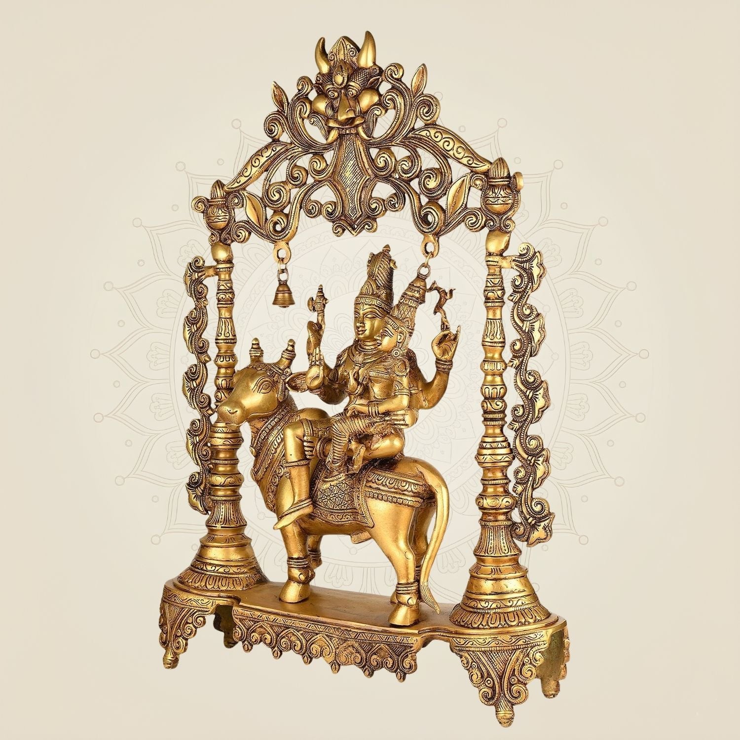 Pure Brass Vishnu Ji with Darbaar Idol – 26" Grand Handcrafted Artistry for Temple
