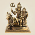 Shiv Parivar Brass Idol – 7" Divine Family Ensemble Statue in for Peace & Prosperity