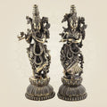 Radha Krishna Leela Idol – 8.5" Pure Brass Figurine Depicting Divine