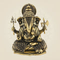 3" Blessing Sitting Ganesha Brass Idol - Statue for Pooja, Wealth & Goodness