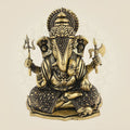 Brass Ganesha Sitting Mudra Idol –2.25" Lightweight Handcrafted Artisan