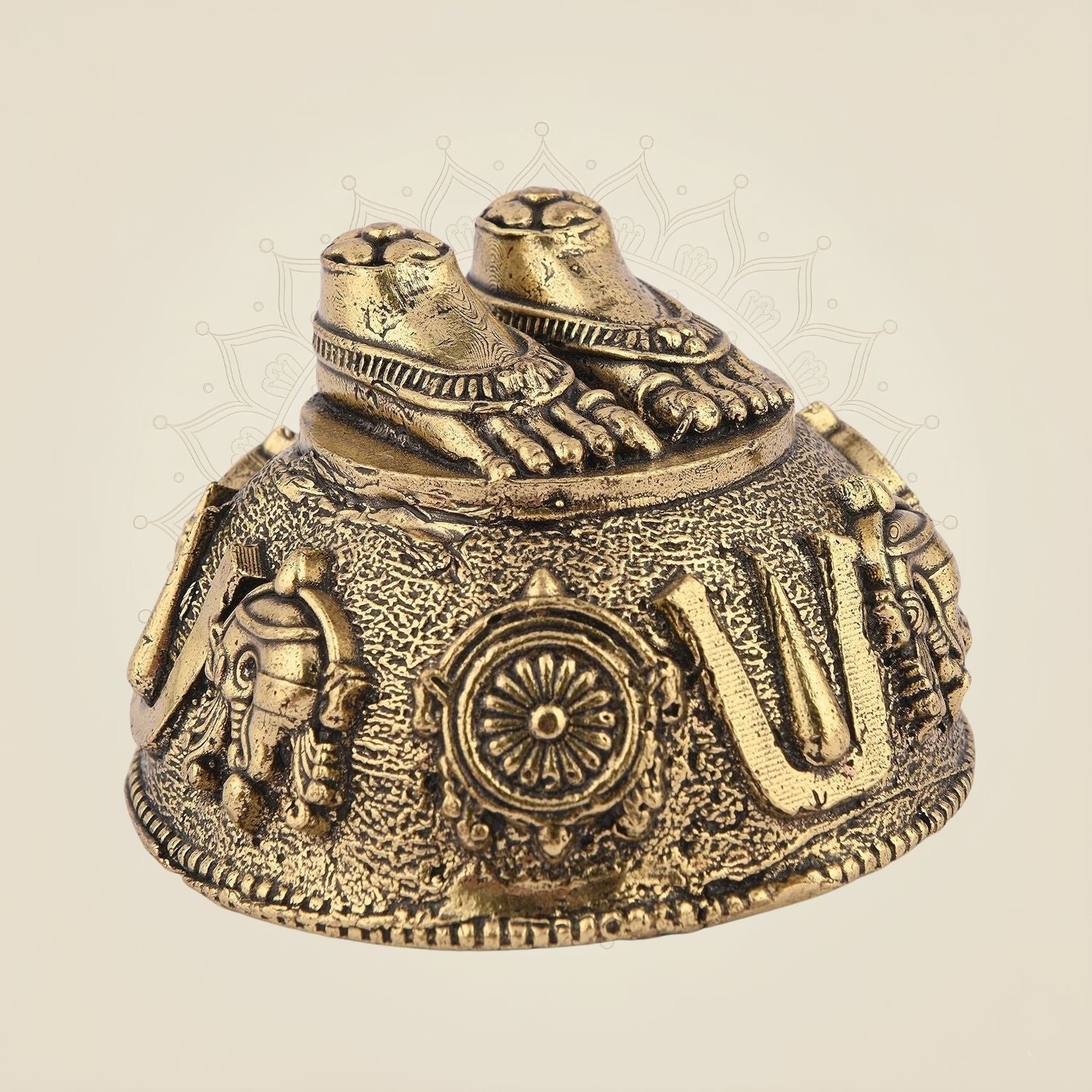 Tirupati Balaji Charan Paduka Brass Idol 1.25" – Sacred Vastu Blessing Artifact