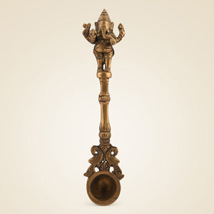 Pure Brass Ganesha Pooja Spoon