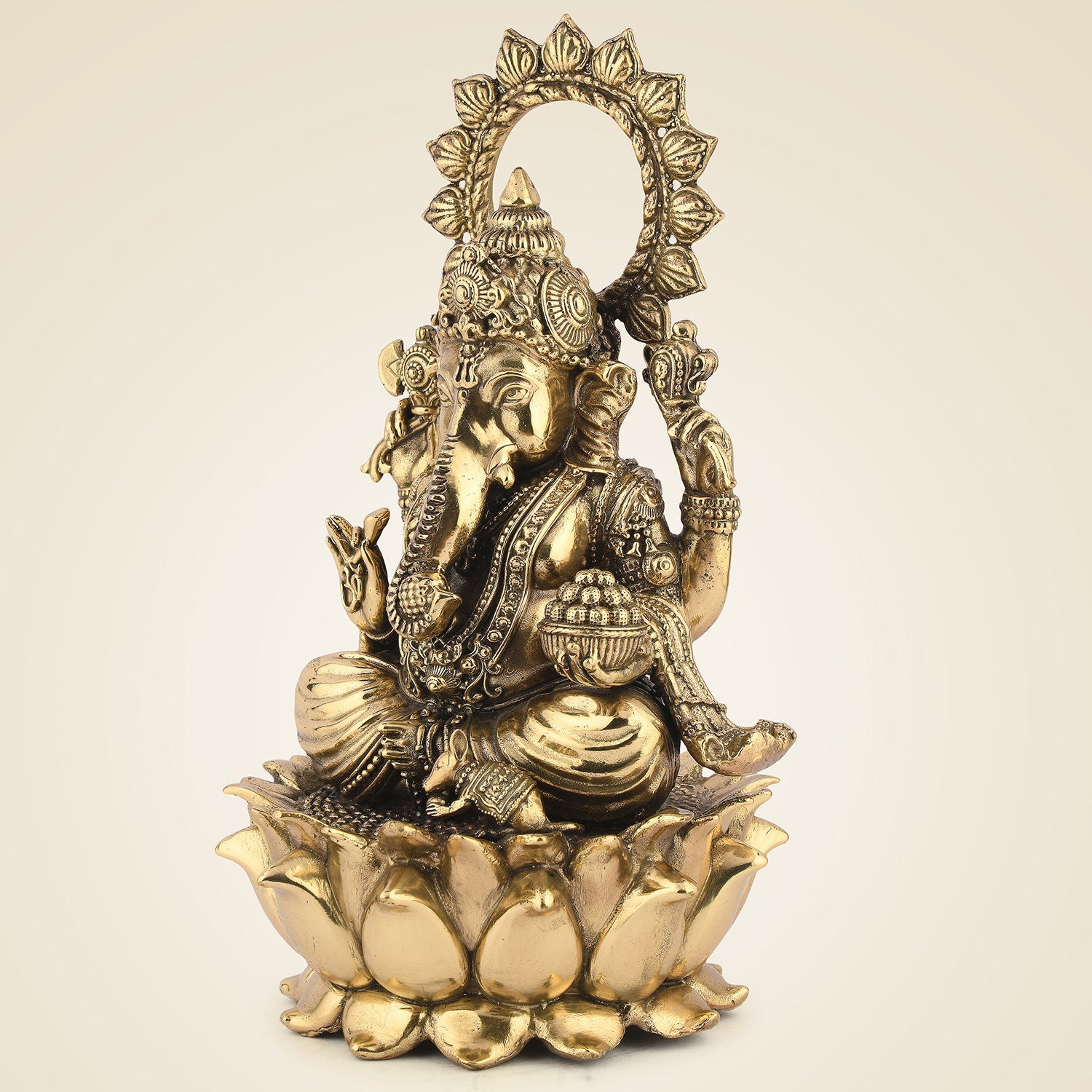 Pure Brass Chaturbhuj Ganesh