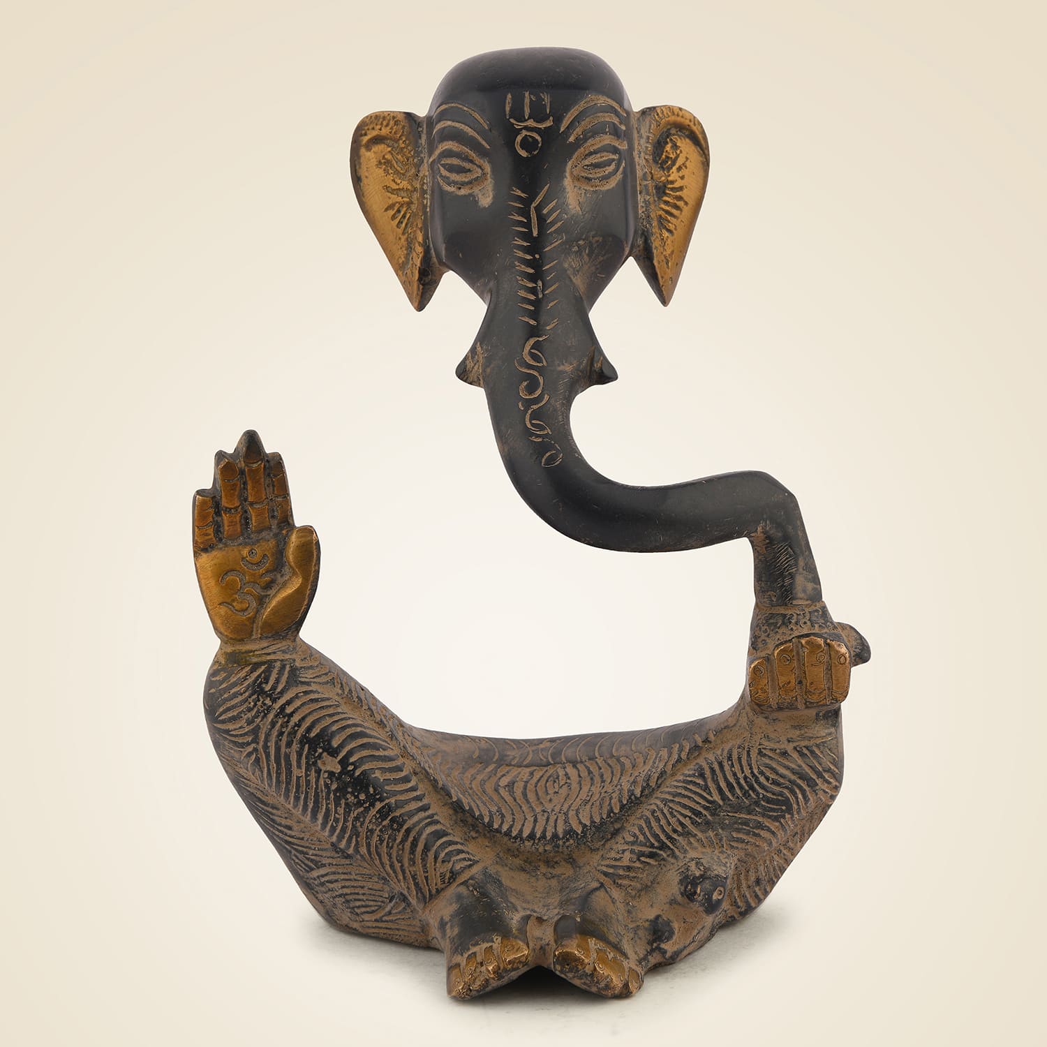 Antique Finish Ganesha Brass Idol – 5.5" Handcrafted Artisan