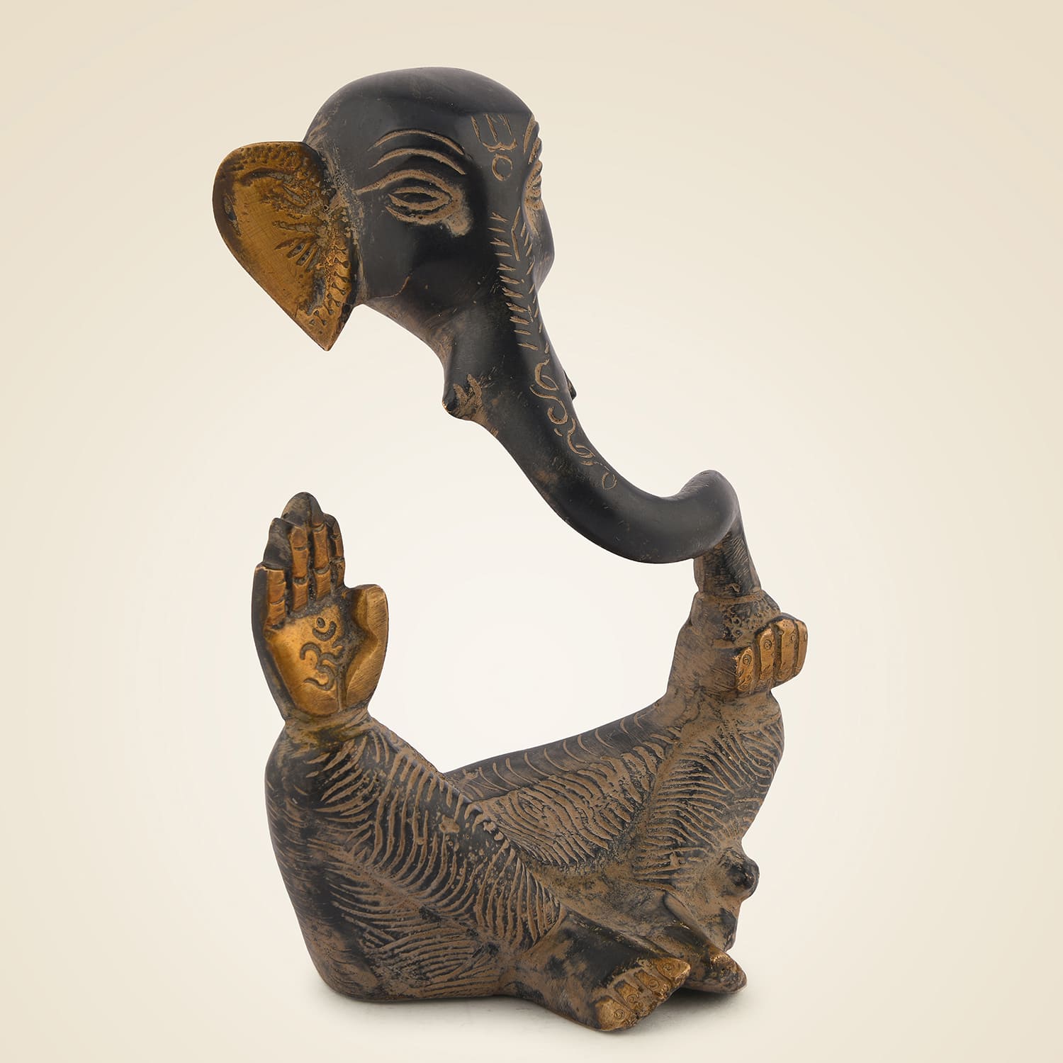 Antique Finish Ganesha Brass Idol – 5.5" Handcrafted Artisan