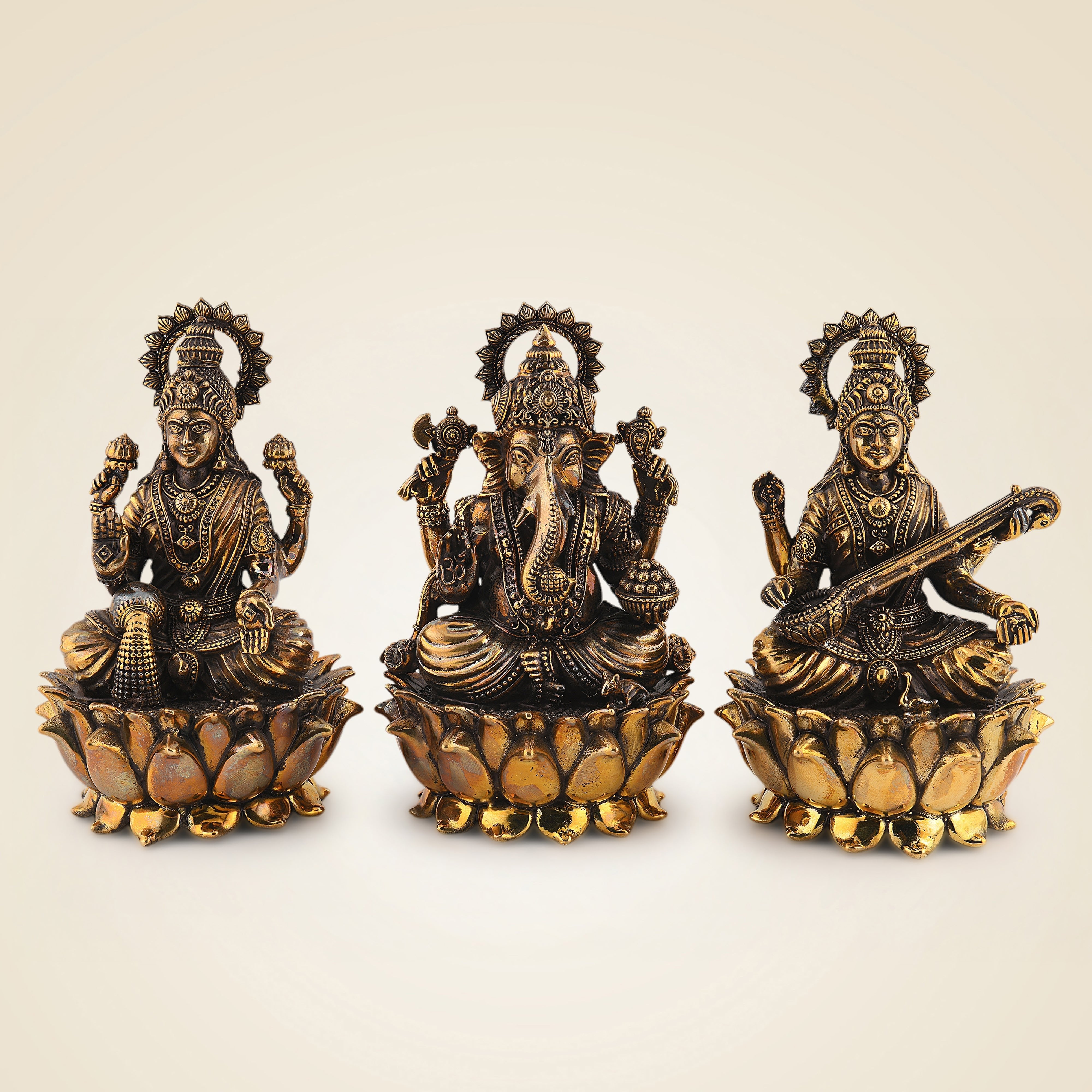 Brass Ganesh Laxmi Saraswati