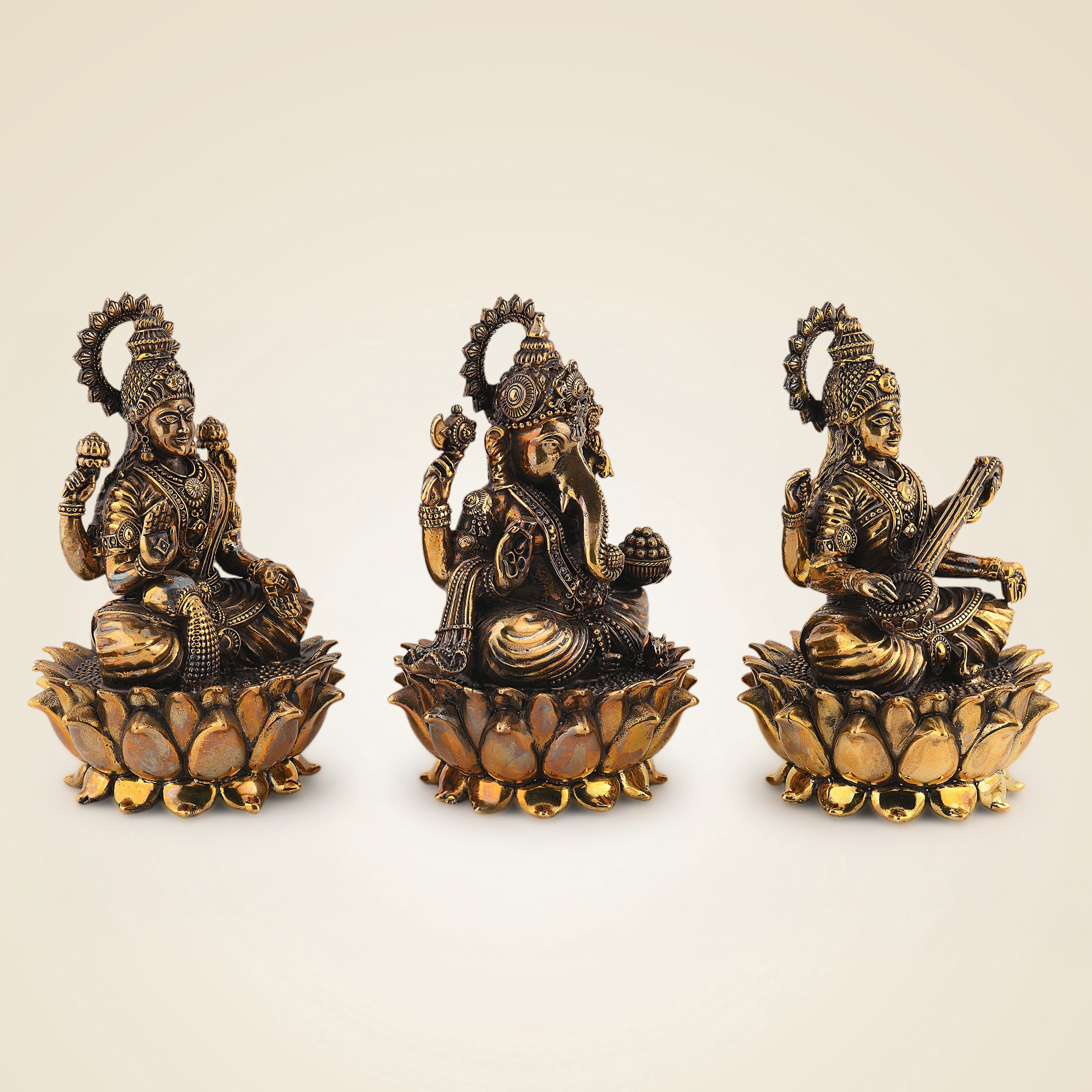 Brass Ganesh Laxmi Saraswati