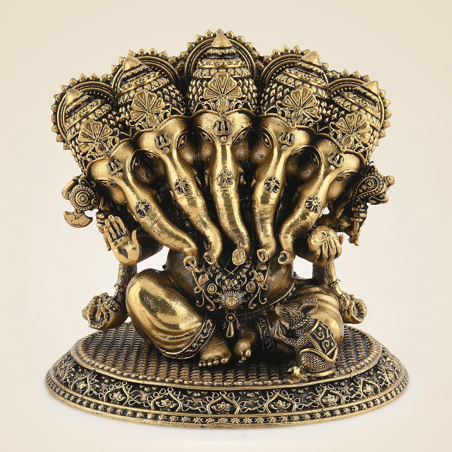 Brass Panchmukhi Ganesh