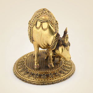Brass Cow With Calf