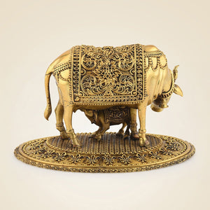 Brass Cow With Calf