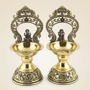 Brass Ganesh Laxmi Diya
