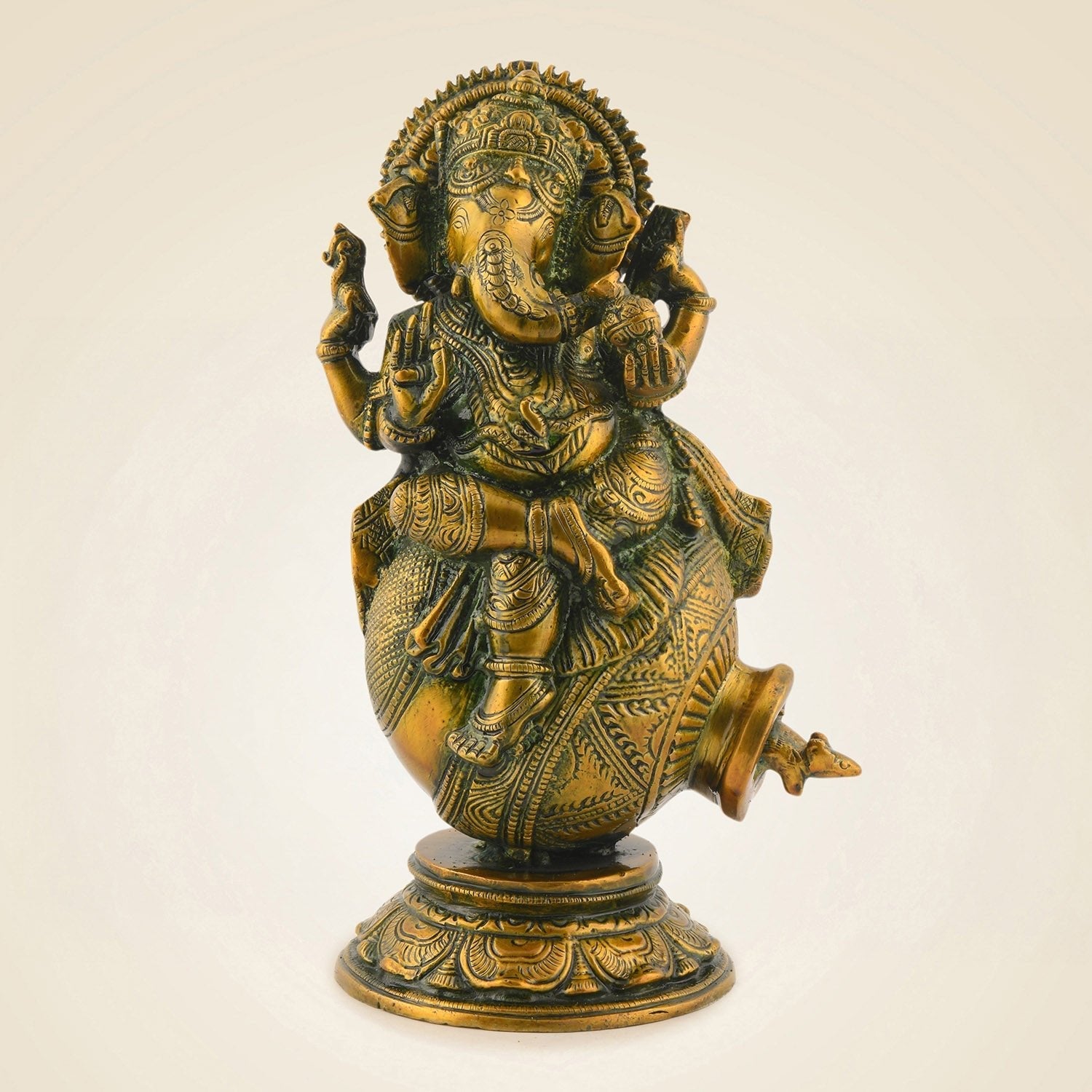 Brass Ganesha On Matka