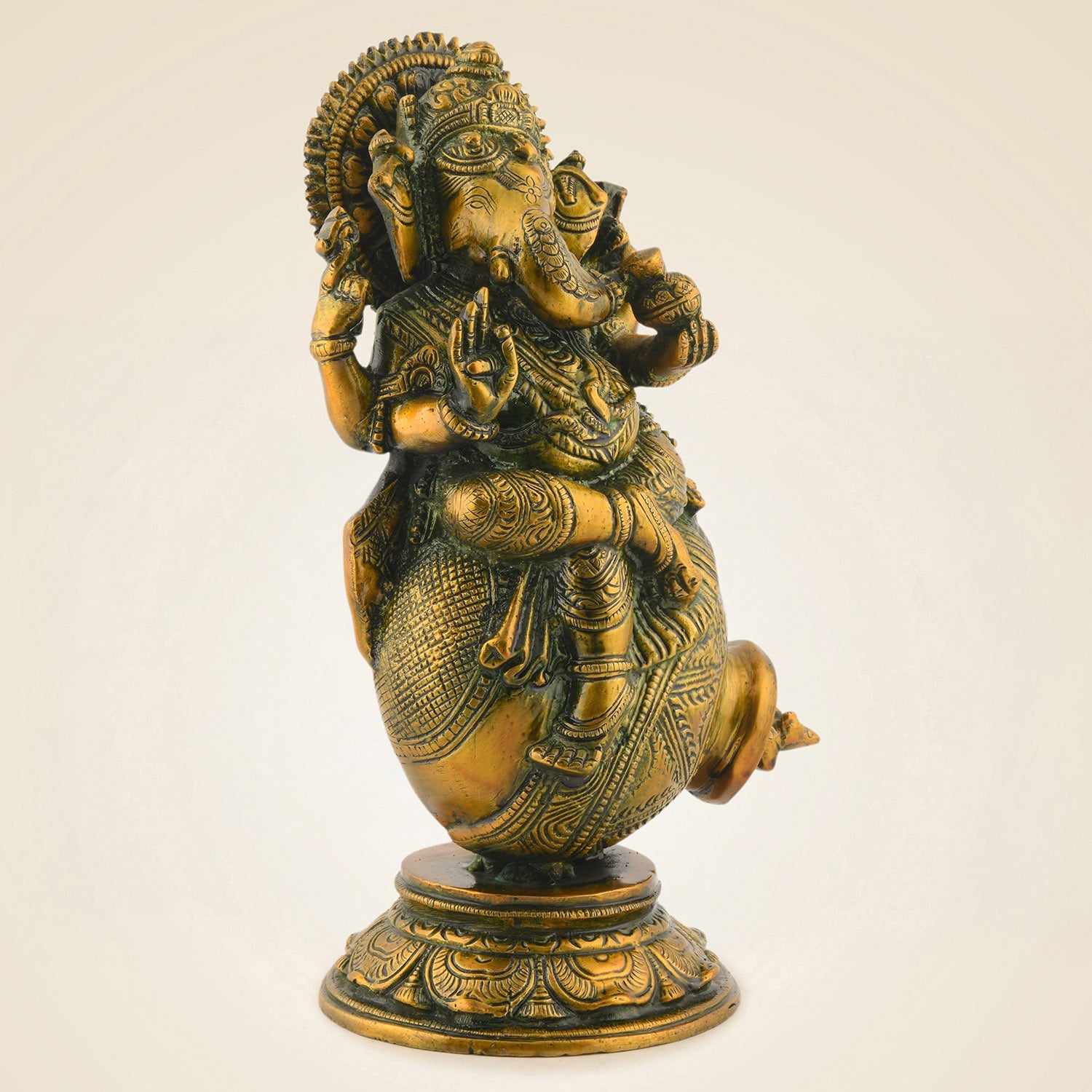 Brass Ganesha On Matka