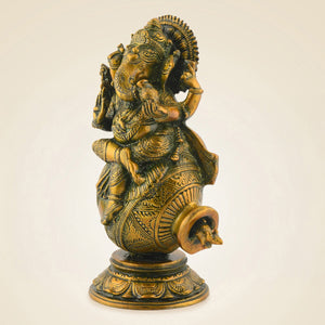Brass Ganesha On Matka