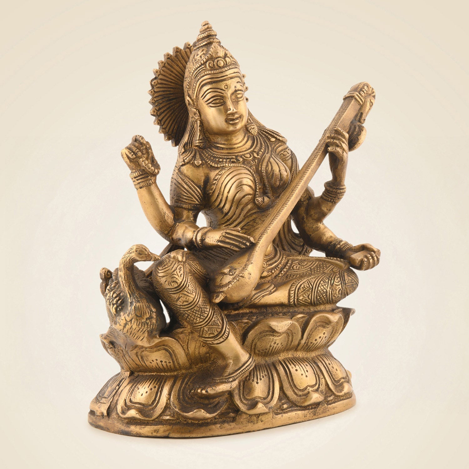 Brass Saraswati Maa