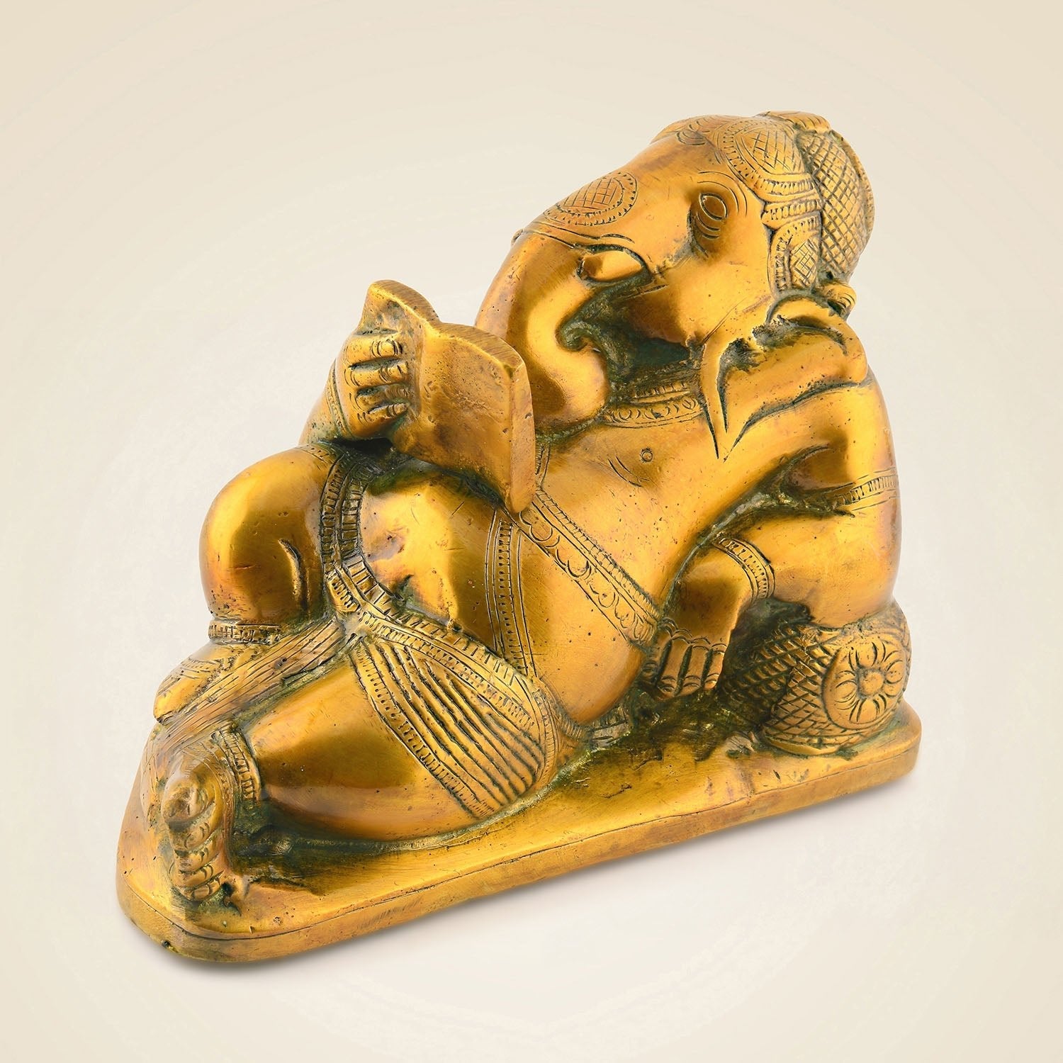 Brass Book Reading Ganesha