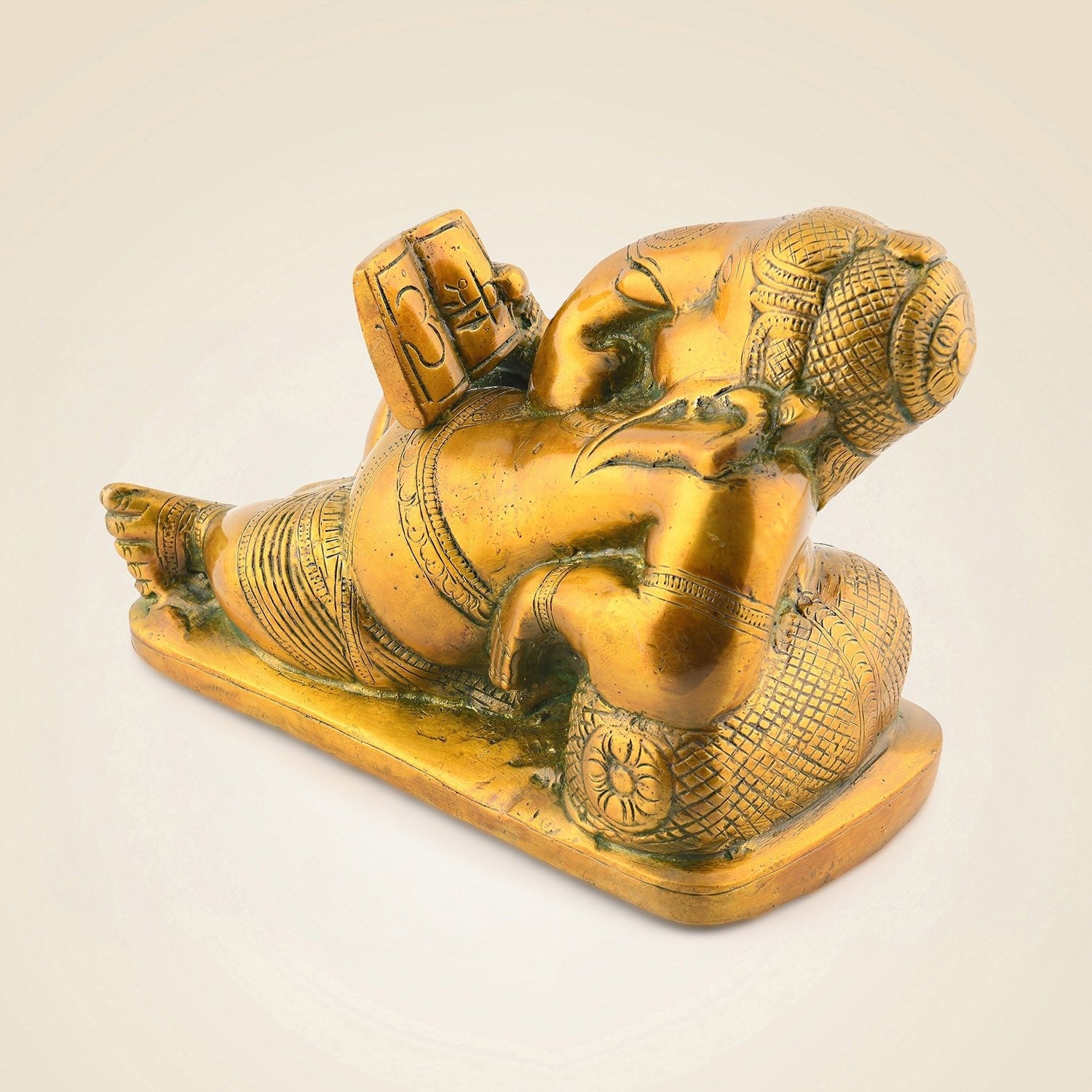 Brass Book Reading Ganesha