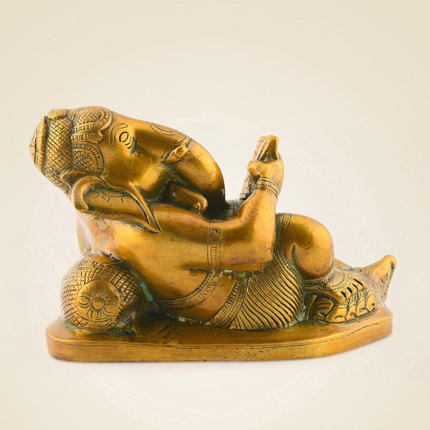 Brass Book Reading Ganesha