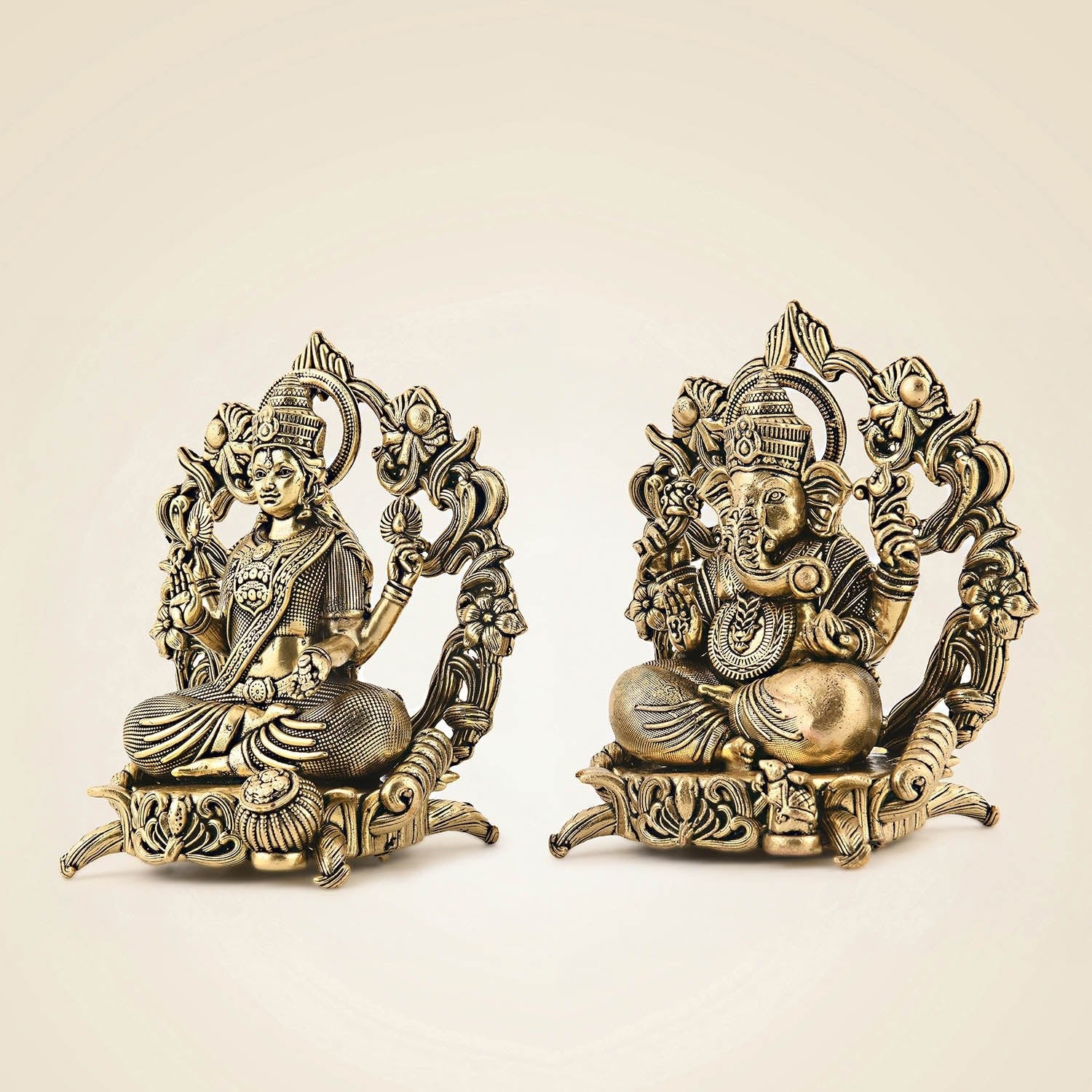 Brass Ganesh Laxmi Idol