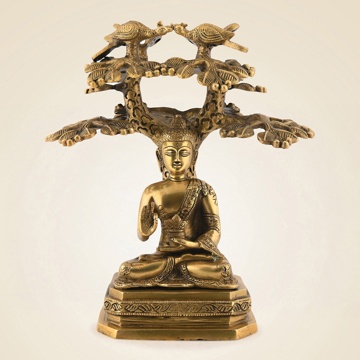 Brass Buddha With Tree