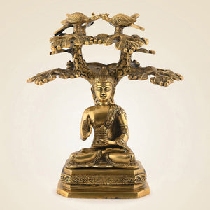 Brass Buddha With Tree