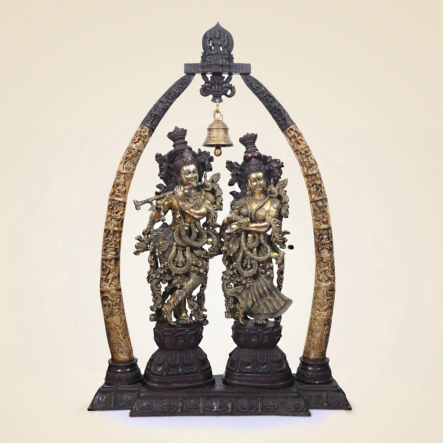 Brass Radha Krishna With Tusk