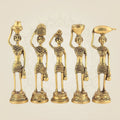 Tribal Women Brass Sculpture – 7.5" Handcrafted Traditional Artisan Idol