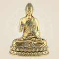 Pure Brass Meditating Buddha Idol – 6.5" Handcrafted Murti