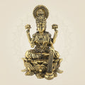 Laxmi Maa on Lotus Idol- 4.25" Handcrafted Brass Wealth Statue