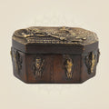 Handcrafted Pure Brass Multipurpose Box with Intricate Dashavatar Carvings - 2.5" Artisan
