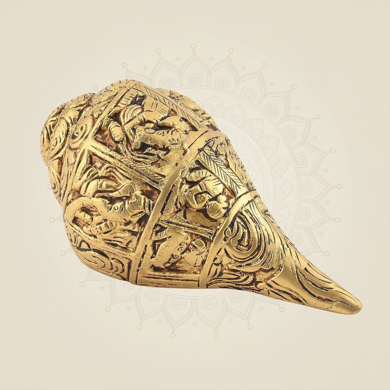 Pure Brass Shankh – 2.5" Handcrafted Pooja Conch for Mandir, Vastu & Spiritual Decor