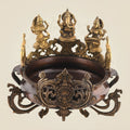 Laxmi Ganesh Saraswati Brass Urli – 13.5" Handcrafted Bowl for Puja, Decor & Spiritual Use