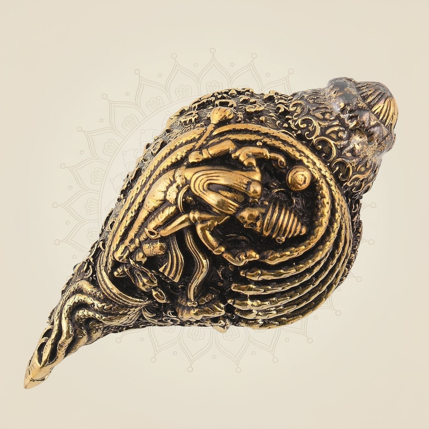 Pure Brass Shankh – 1.5" Lightweight Handcrafted Decor for Vastu Use