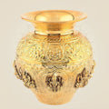 Pure Brass Ashtalakshmi Kalash – 5.75" Light Handcrafted Kalash for Pooja